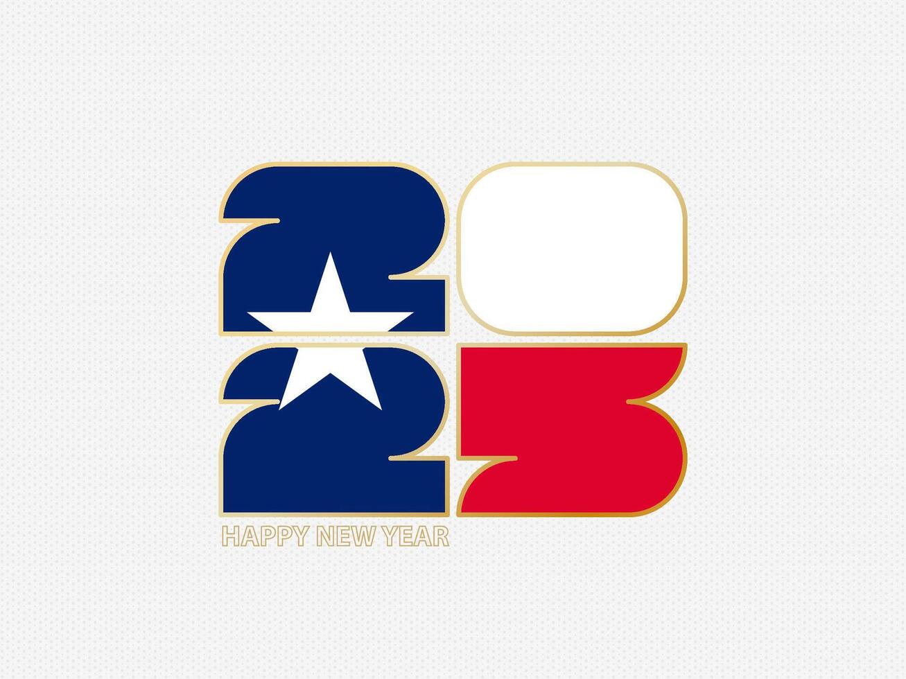 Abstract numbers 2025 with flag of Texas. vector