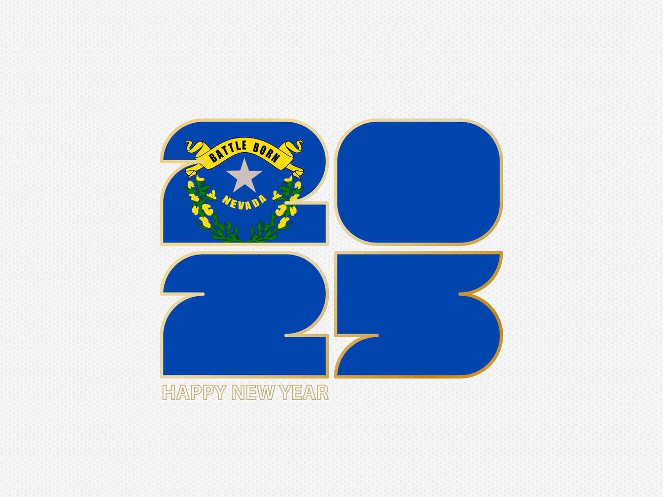 Abstract numbers 2025 with flag of Nevada. vector
