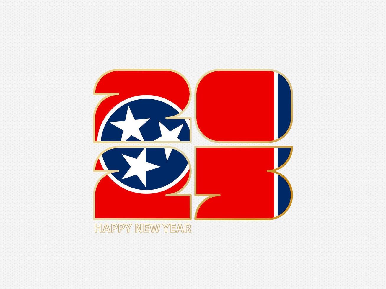 Abstract numbers 2025 with flag of Tennessee. vector