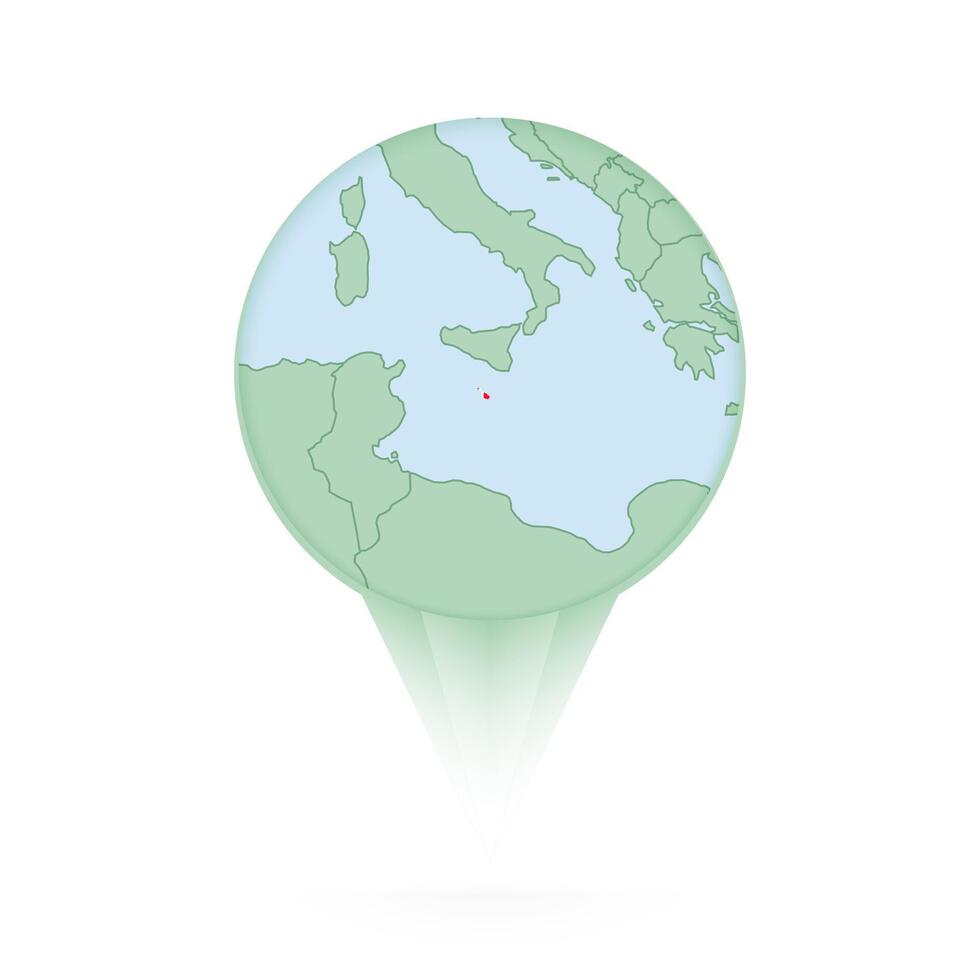 Malta map, stylish location icon with Malta map and flag. vector
