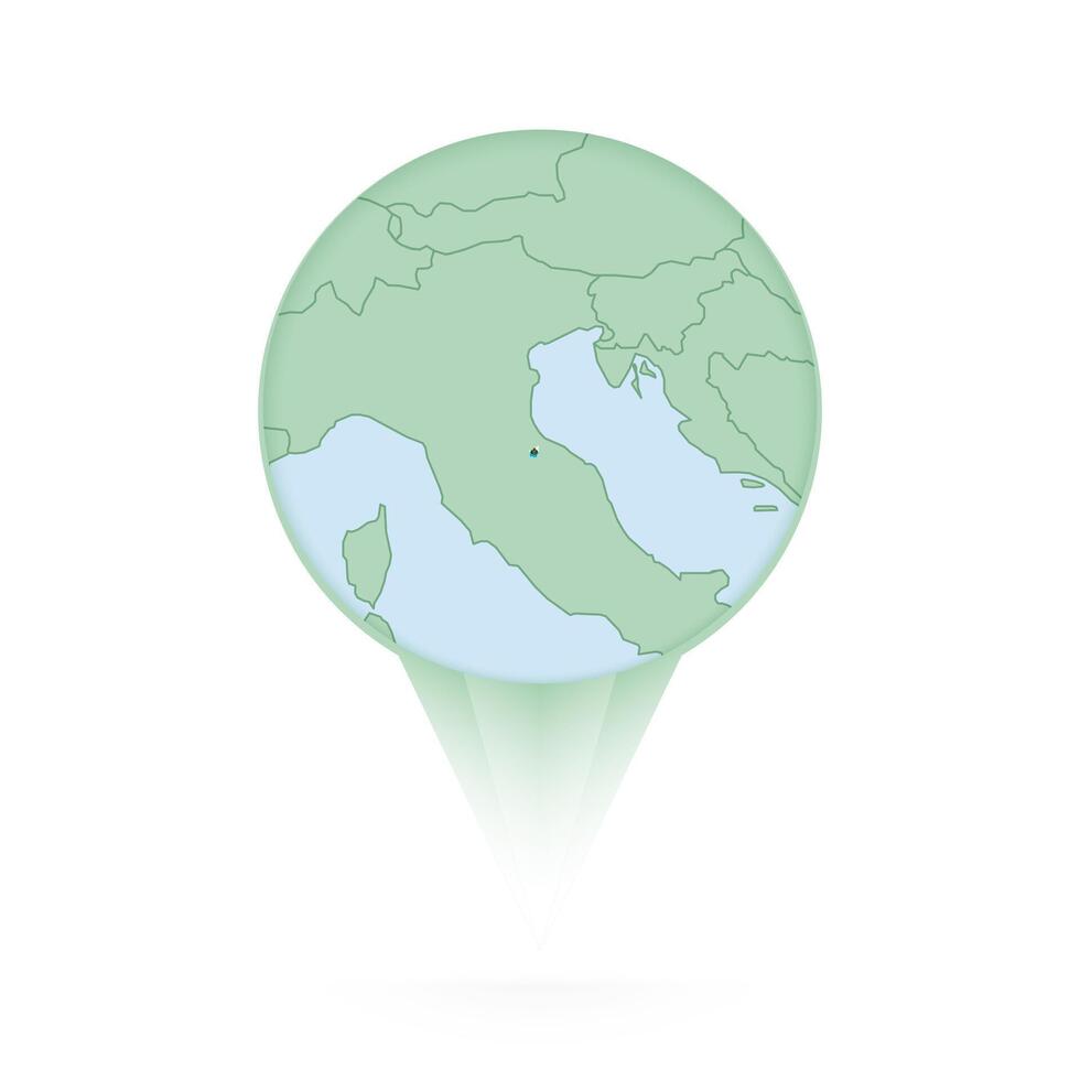 San Marino map, stylish location icon with San Marino map and flag. vector