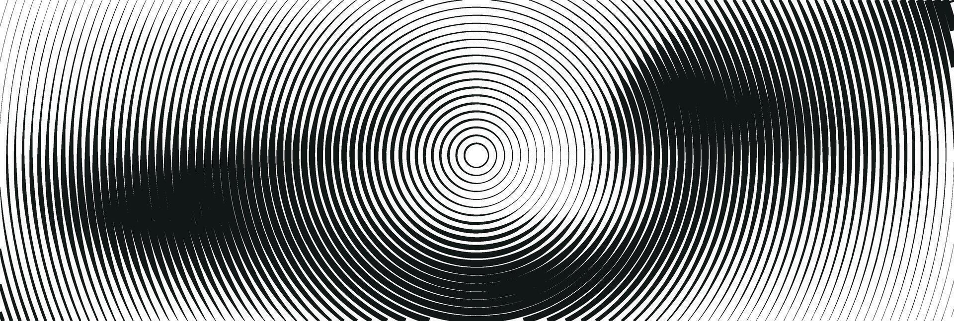 Abstract circle gradient background and line pattern. Spiral effect with sand and spray textures in black and white. Flat illustration isolated vector