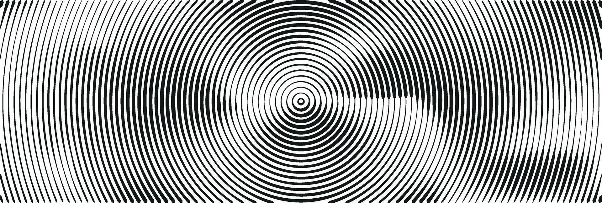 Abstract wave background with radial lines and circular patterns featuring digital gradient design and geometric shapes isolated on white background vector