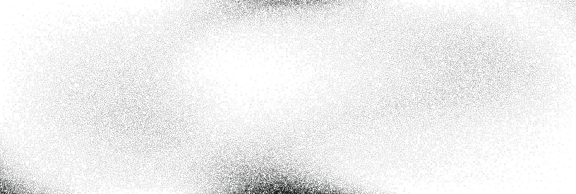 Grainy noise background with gradient dots and stipple texture featuring sand and dust effect in black and white for a vintage tone isolated on white background vector