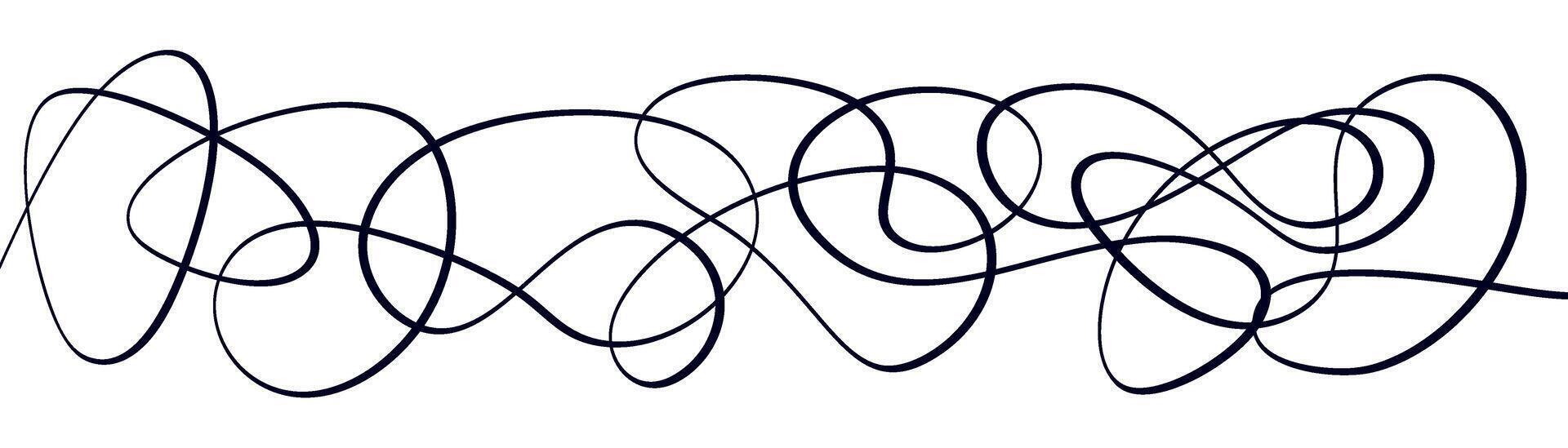 Swoosh and swash underline stroke with abstract wavy thin line featuring squiggle elements isolated on white background vector