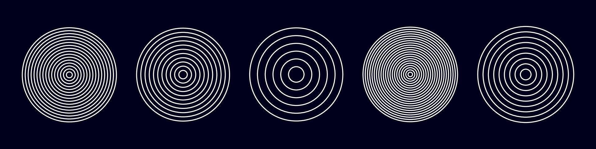Abstract radial wave pattern with dynamic circular lines featuring a sound waveform design for music, audio, and technology isolated on white background vector