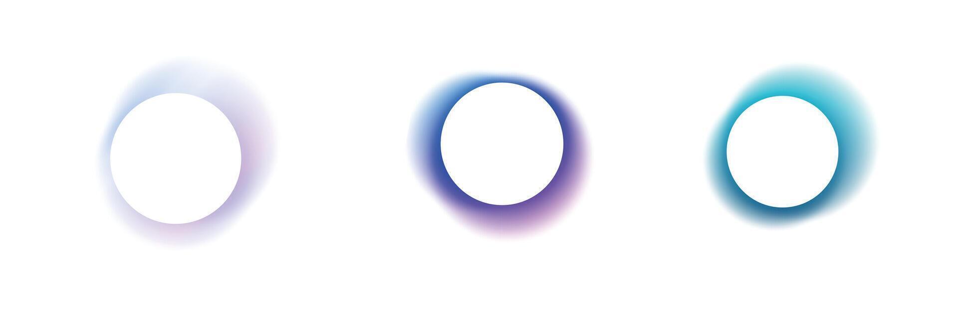 Y2K gradient shapes with blue blur colors featuring abstract, fluid design isolated on white background vector
