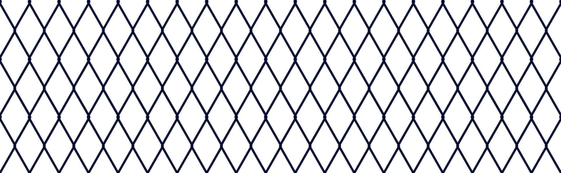 Seamless net pattern with wire mesh and grid texture. Abstract design for soccer, fishing, and sports goals in black and white. Flat illustration isolated on white background. vector
