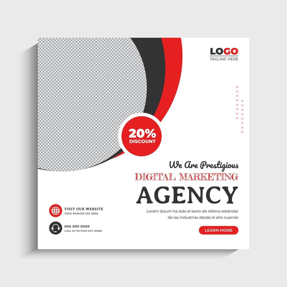 Creative Digital Marketing social media post vector