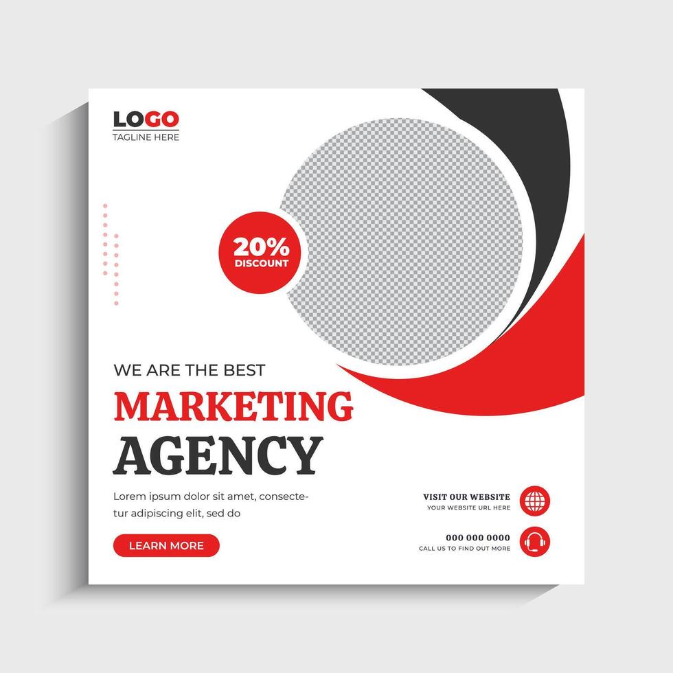 Digital Marketing social media post and web banner template vector