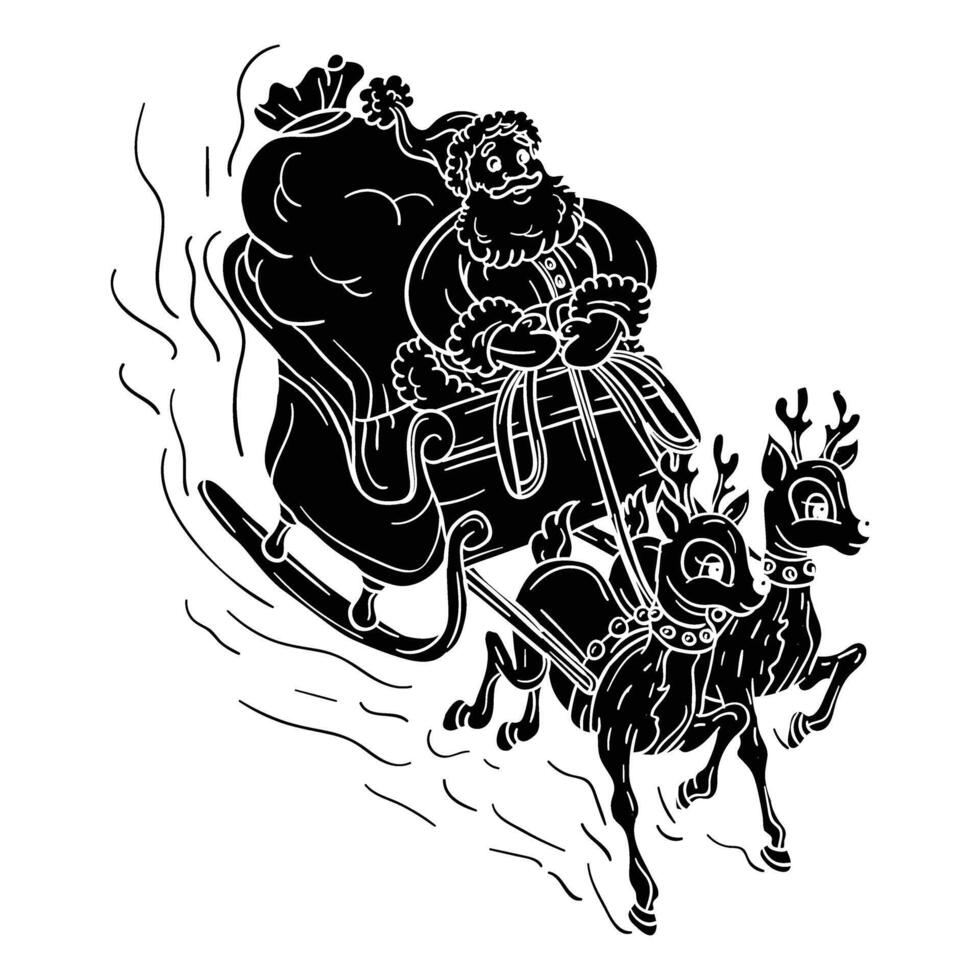 Santa hand drawing vector