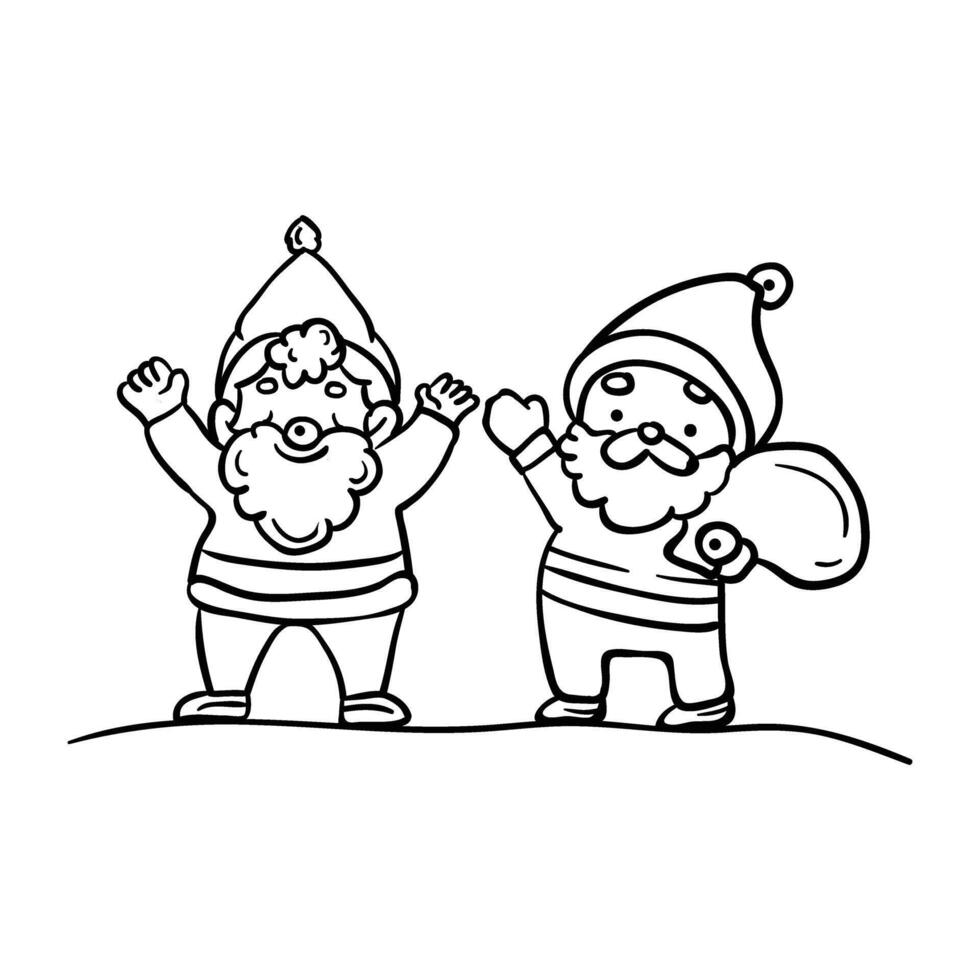 Santa claus hand drawing vector