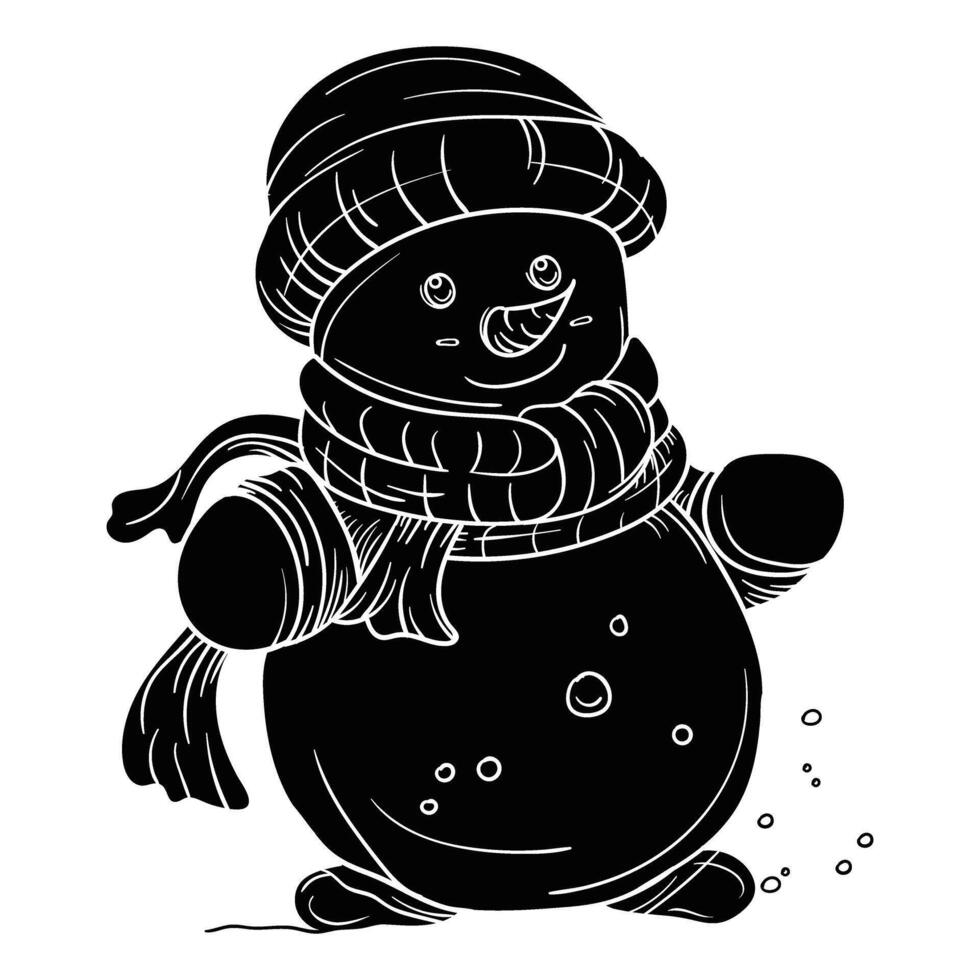 Snow doll hand drawing vector