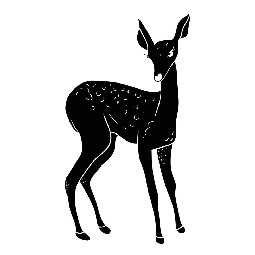 Deer hand drawing vector