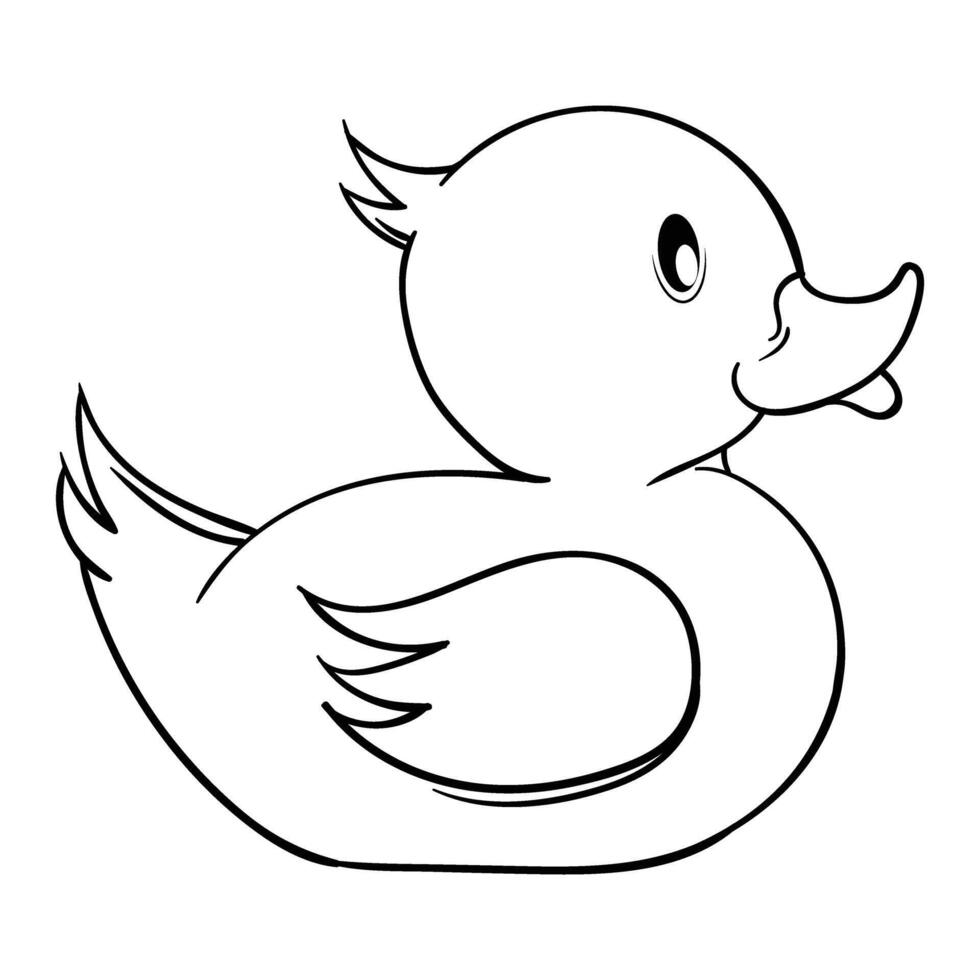 Duck toy hand drawing vector