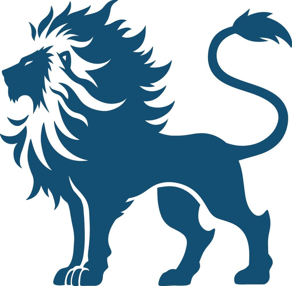 Mythical beast lion silhouette design illustration vector