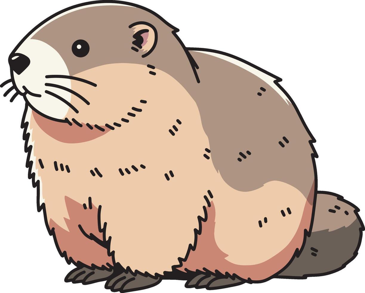 Himalayan marmot cartoon design art vector