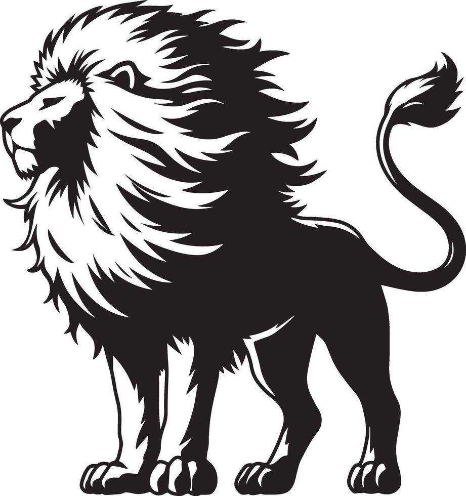 Lion with windblown hair design art vector