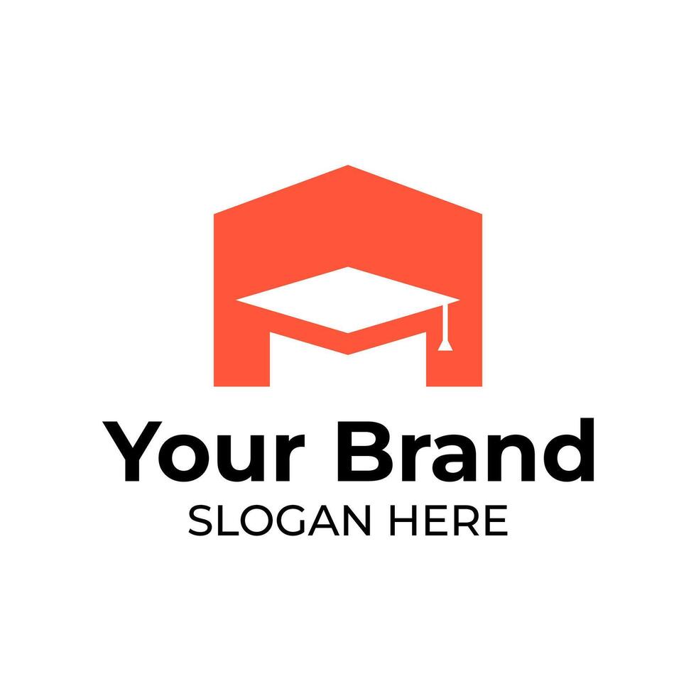 Abstract Logo with a combination of a house and a toga hat vector
