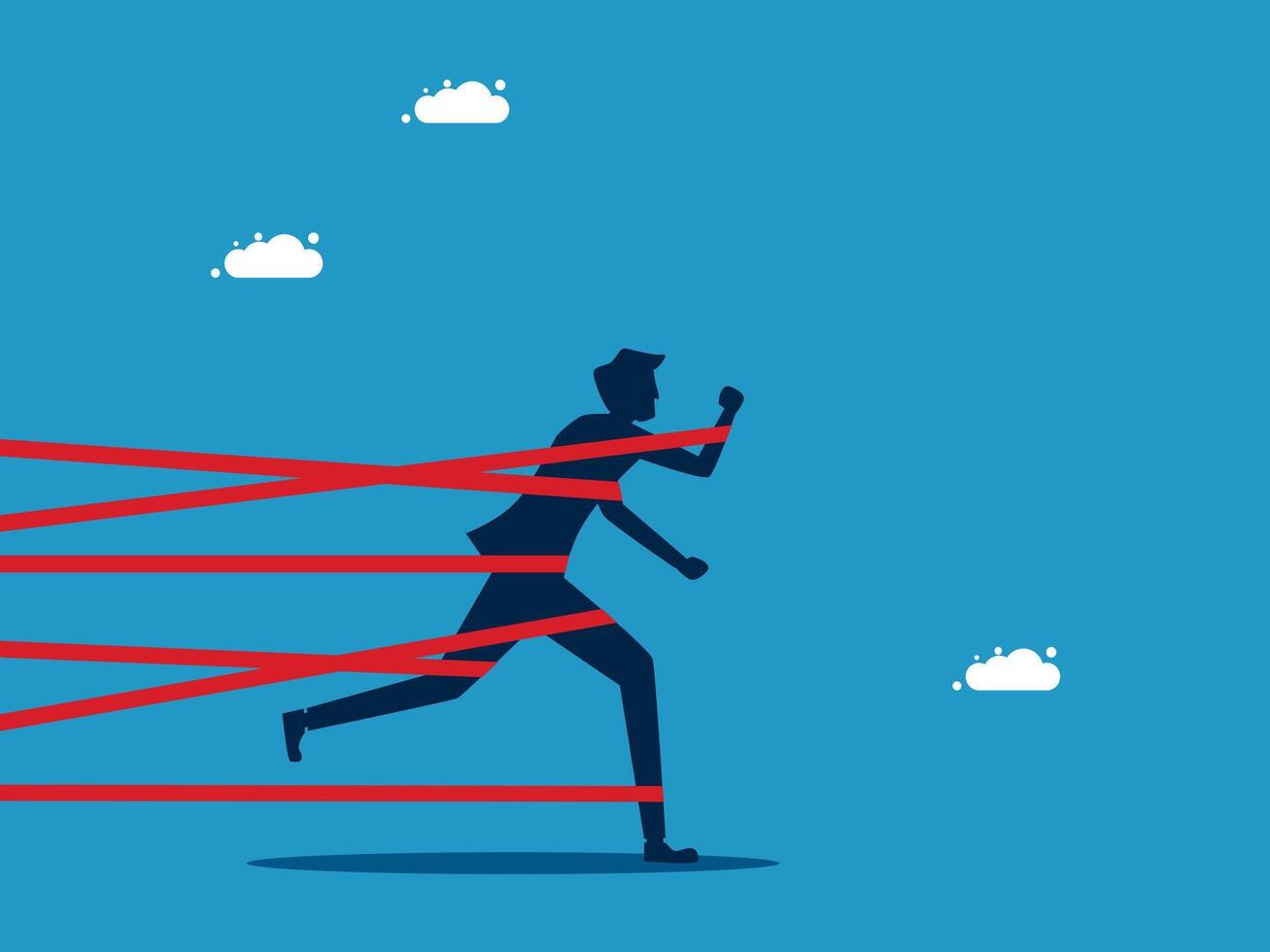 man trying to get out of bondage vector
