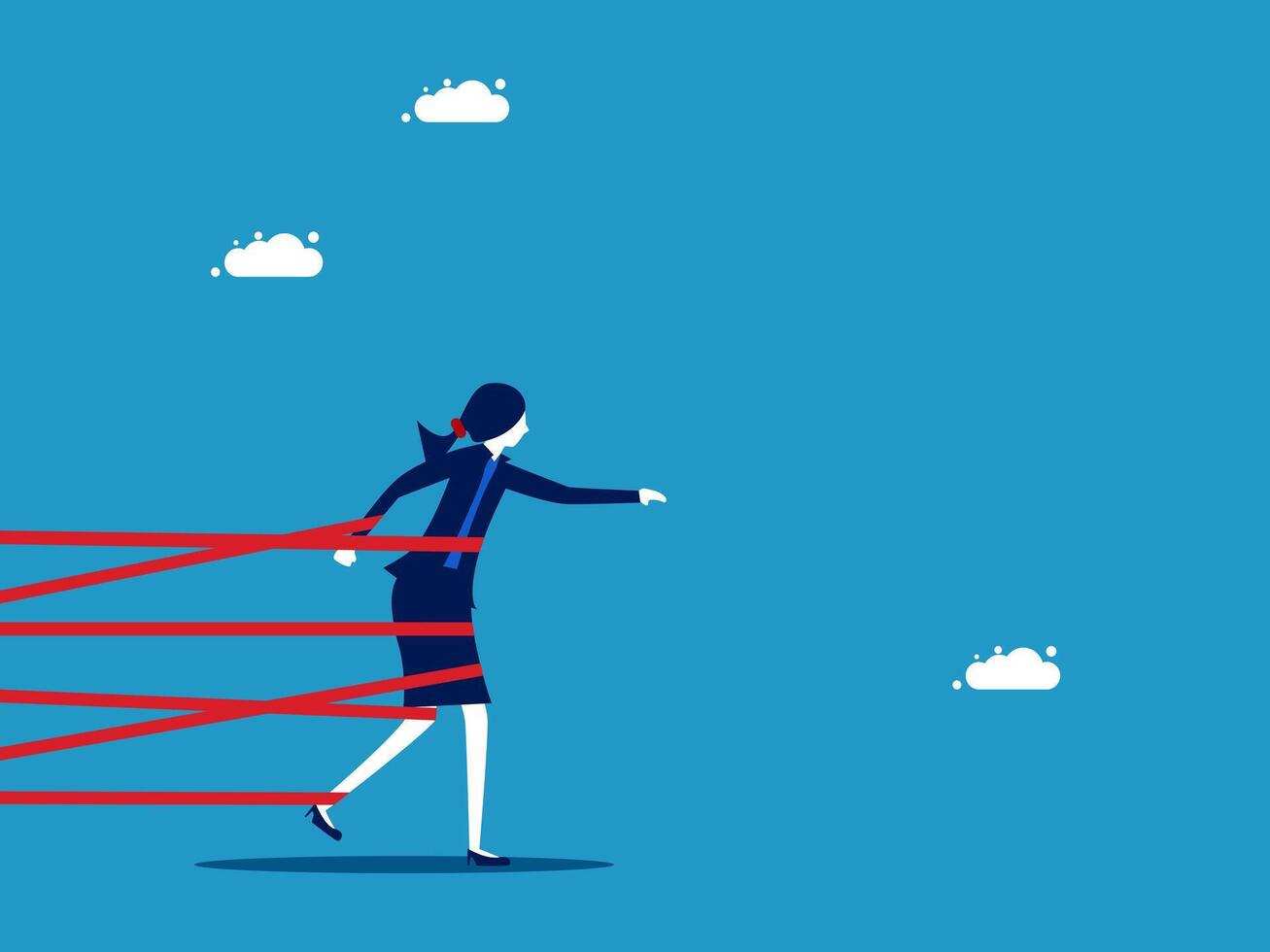 woman trying to get out of bondage vector