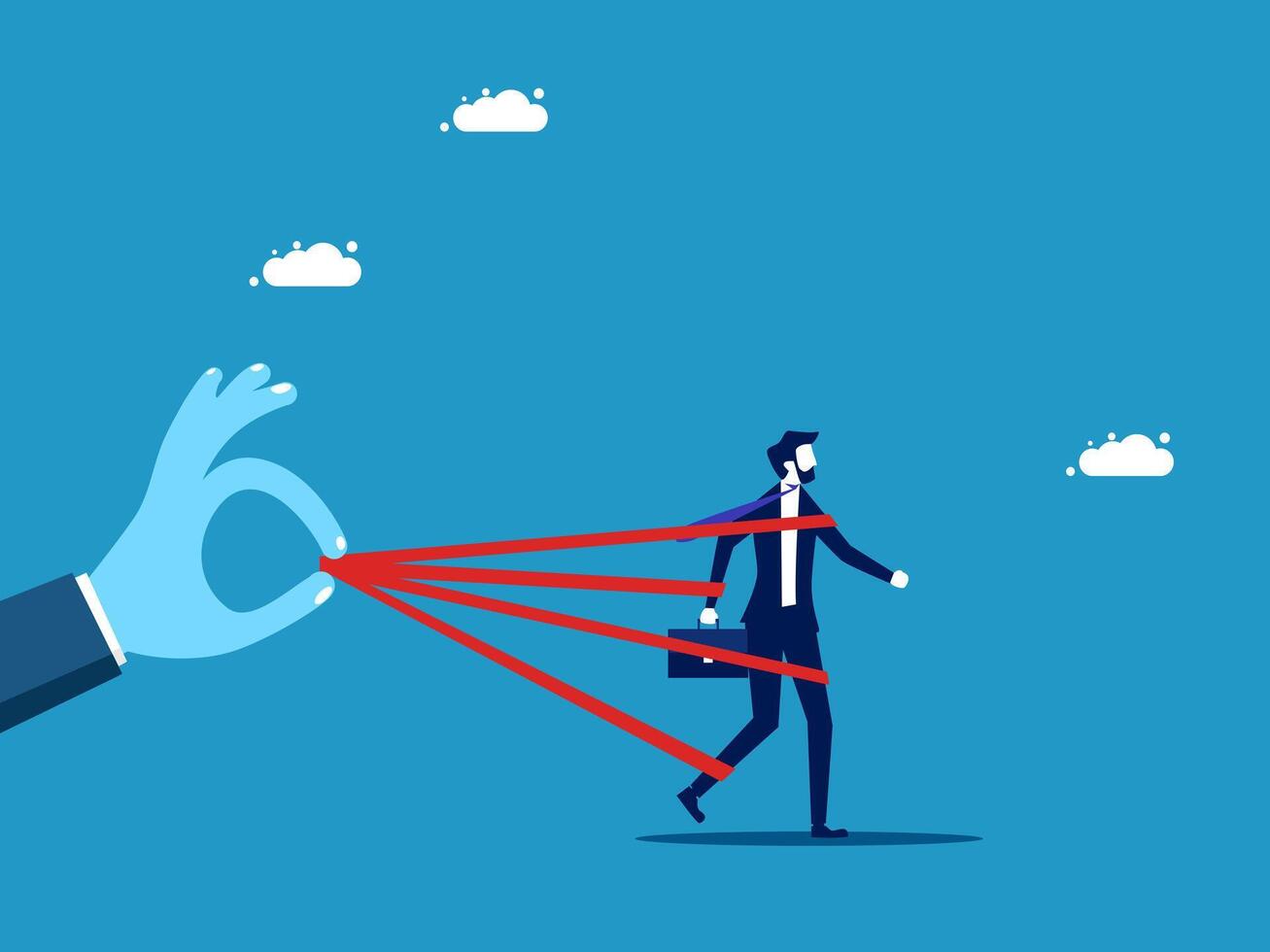 Businessman escaping from domination vector