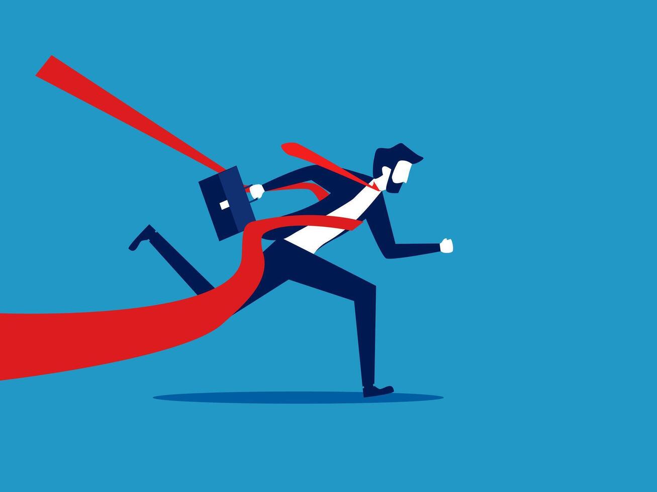 businessman running with red ribbon vector