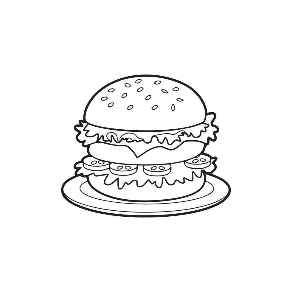 Burger icon on white background vector