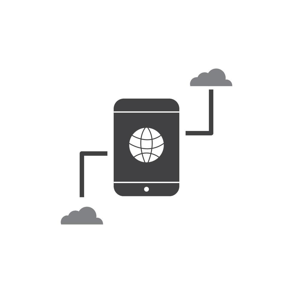 Phone cloud connectivity global internet access worldwide. vector