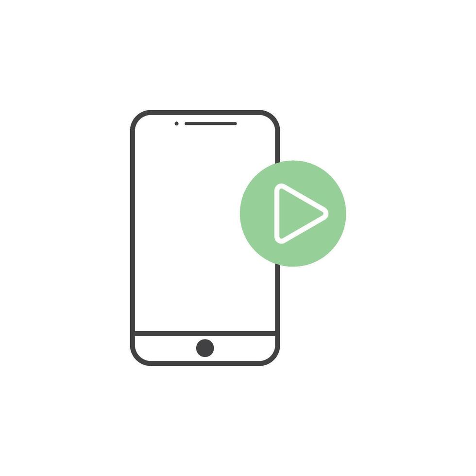 Phone screen with play button vector