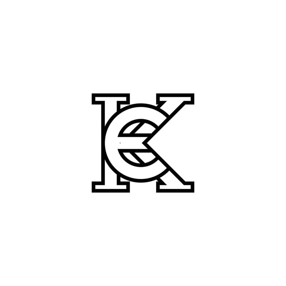 EK, KE, E AND K Abstract initial monogram letter alphabet logo design vector