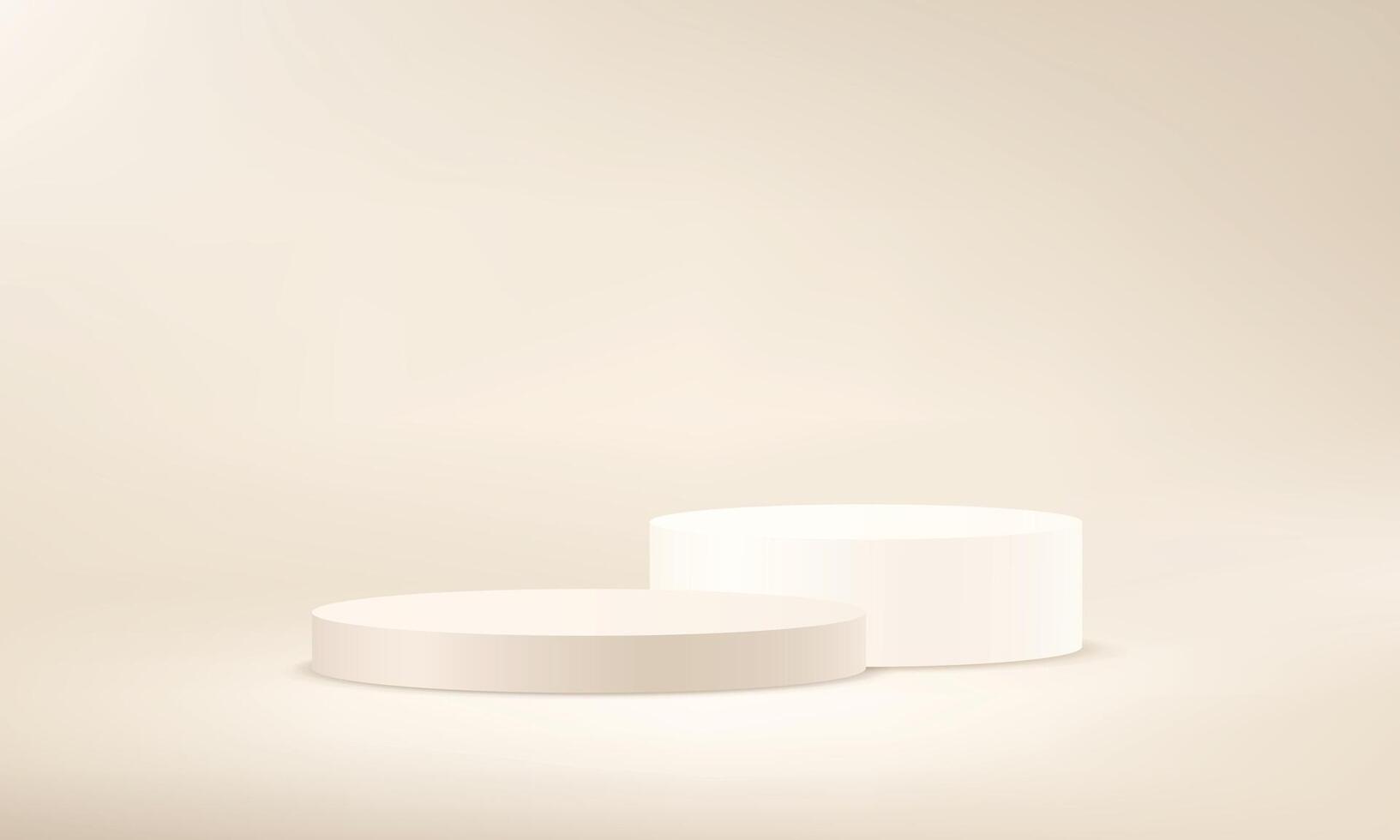 Pastel beige background 3d with podium. products display 3d background podium. Space for selling products on the website. illustration. vector
