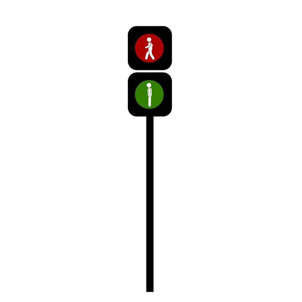 An illustration of a traffic light showing when to go and stop vector