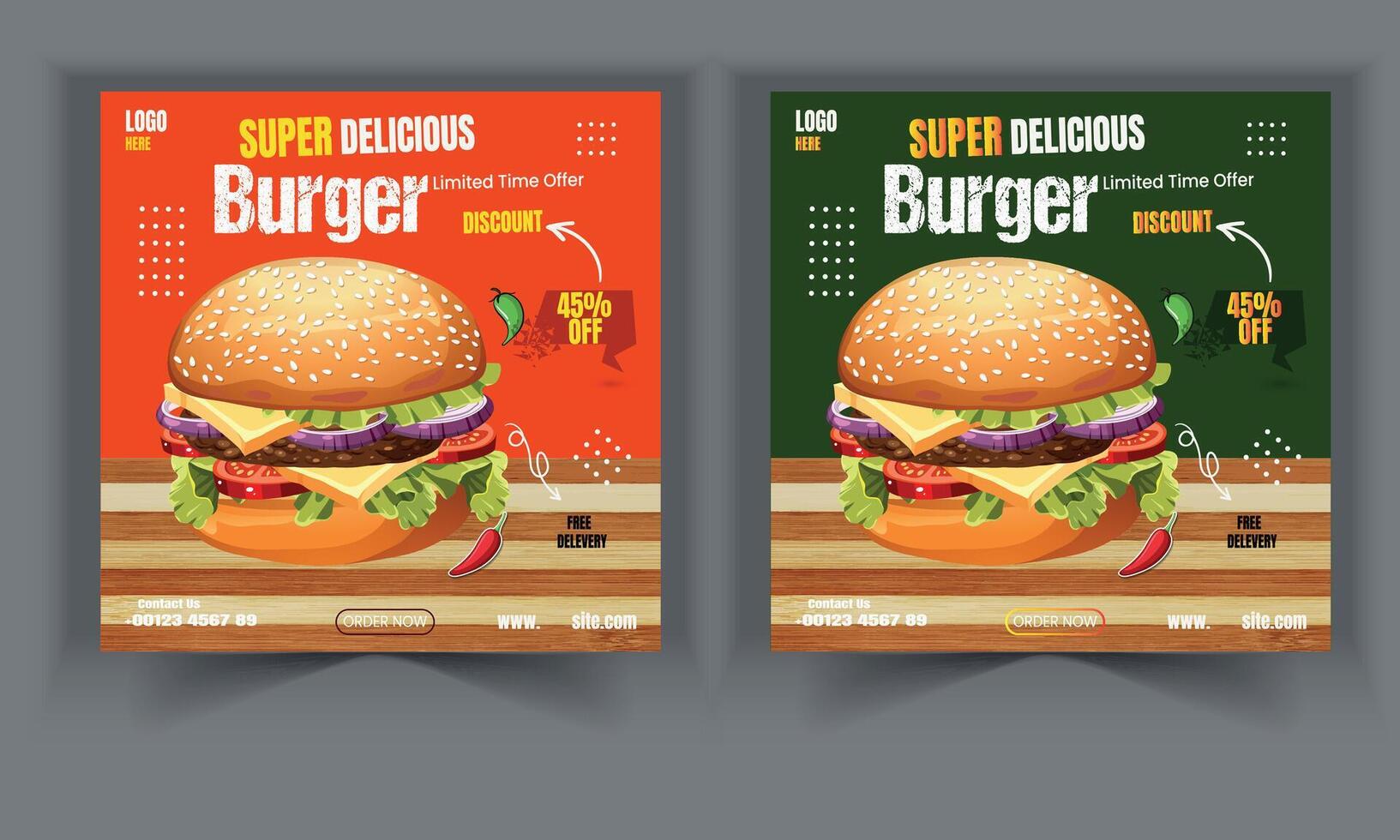 Food menu and delicious Burger Template vector
