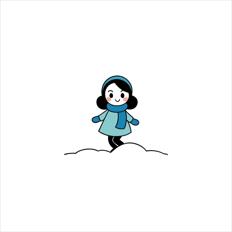 a kid wearing a scarf and playing vector