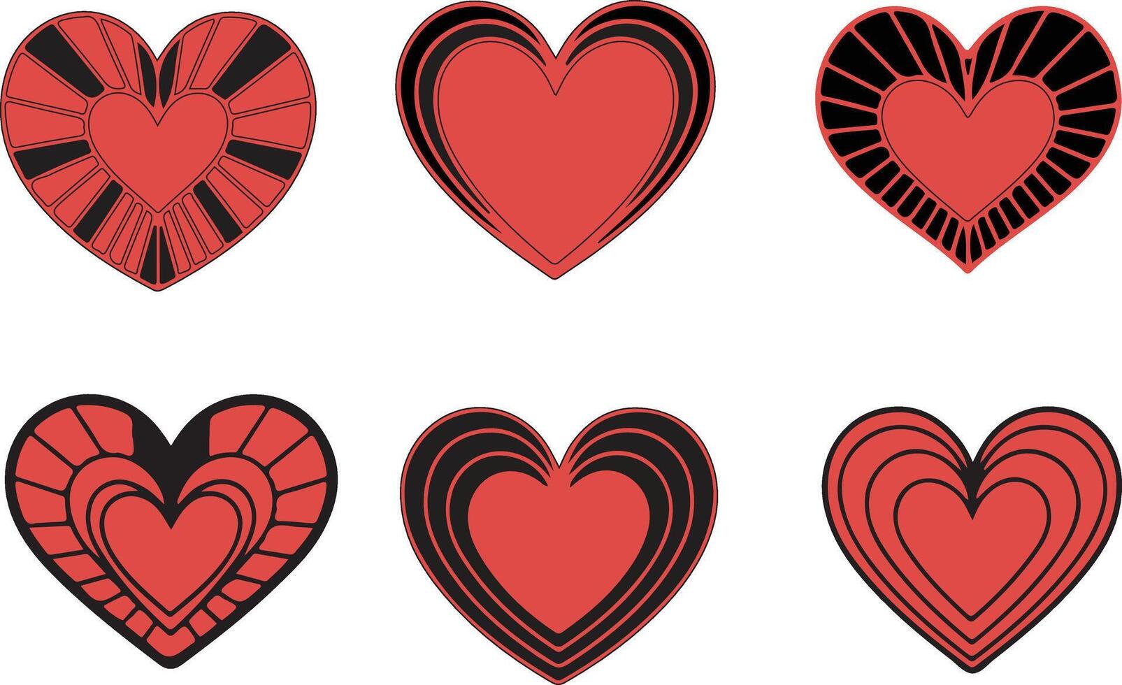 Set of hearts, different kinds of heart shape vectors, simple and clean. vector
