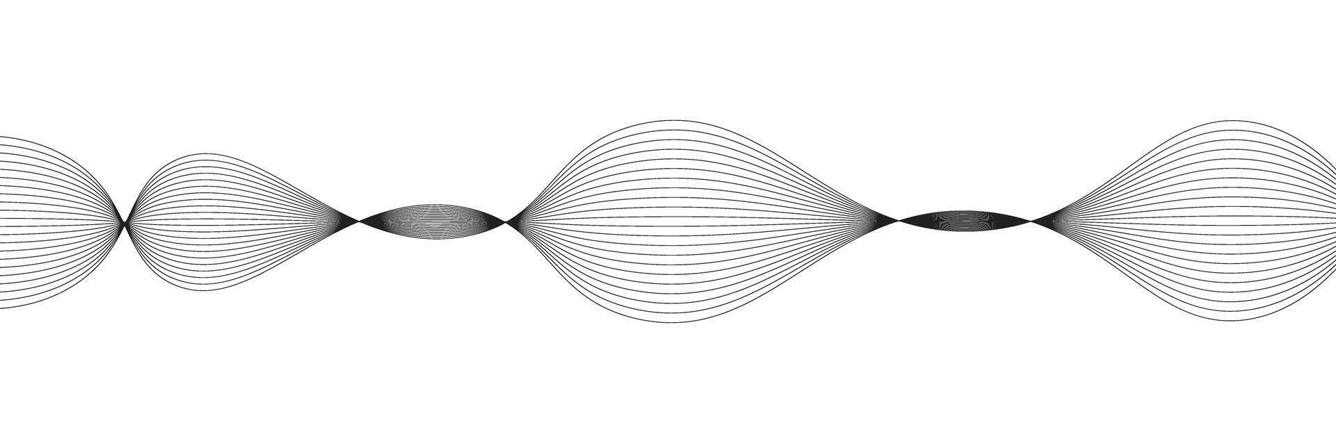 Elegant black smooth wave on a white background. Dynamic sound wave. Abstract background with business lines vector