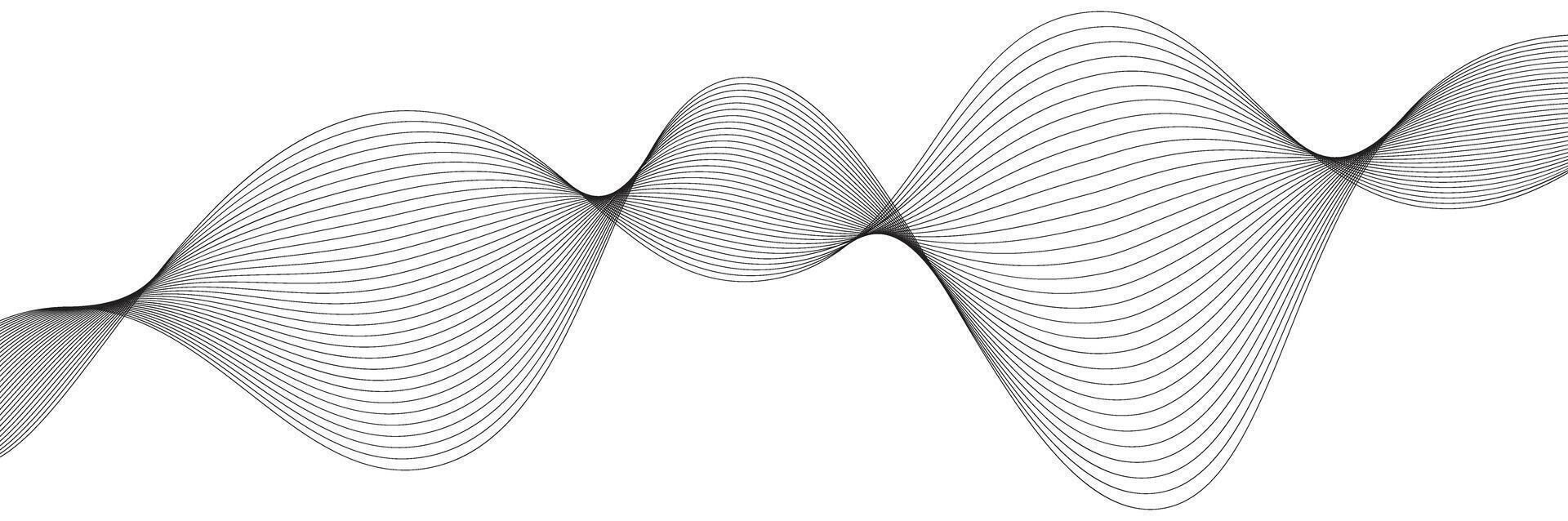 Abstract lines wavy flowing dynamic isolated on white background for concept of AI technology, digital, communication, science, music vector