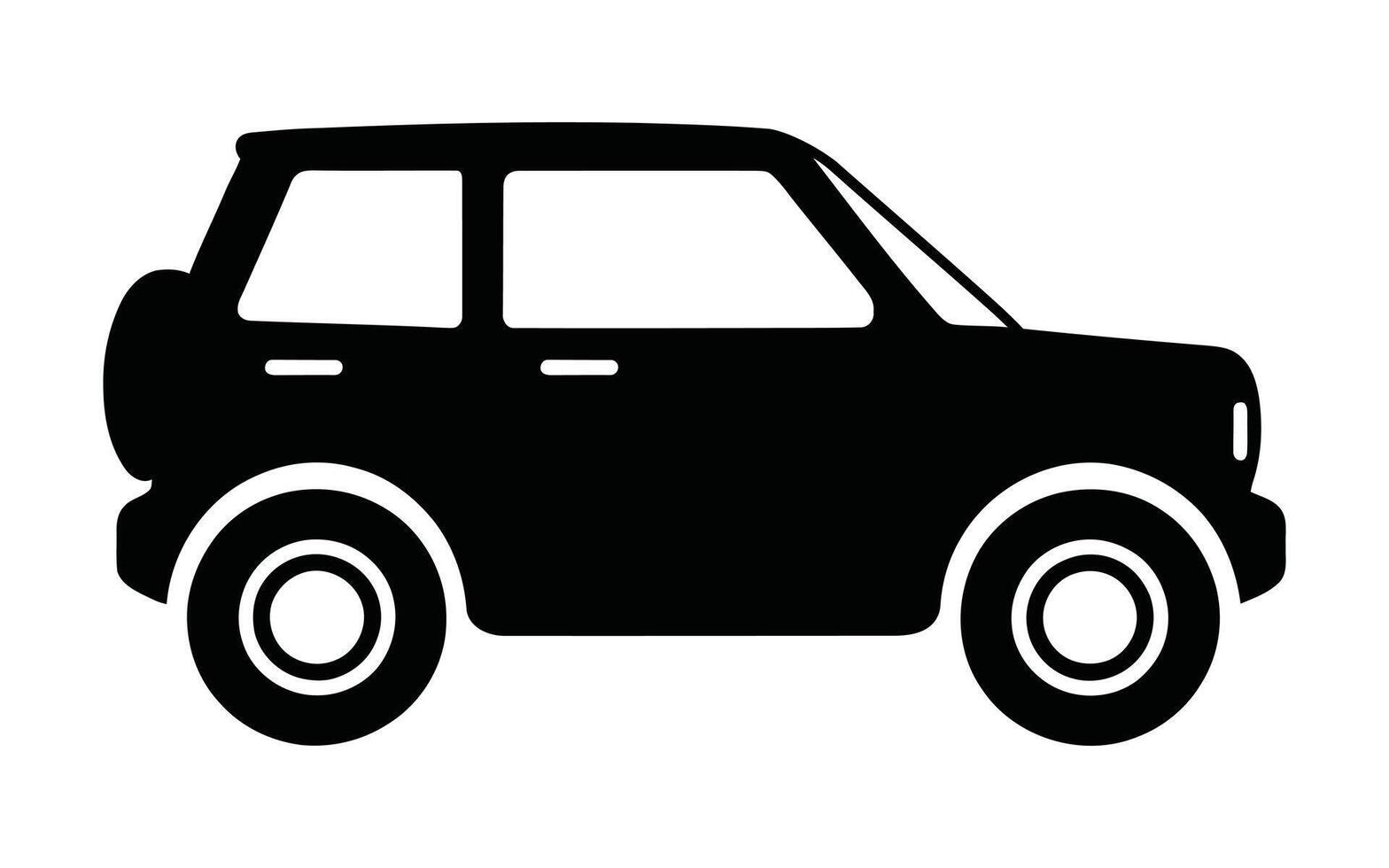 Car clip art Silhouette . Minimalist flat Van Icon Design. Modern SUV Outline Graphic. vector
