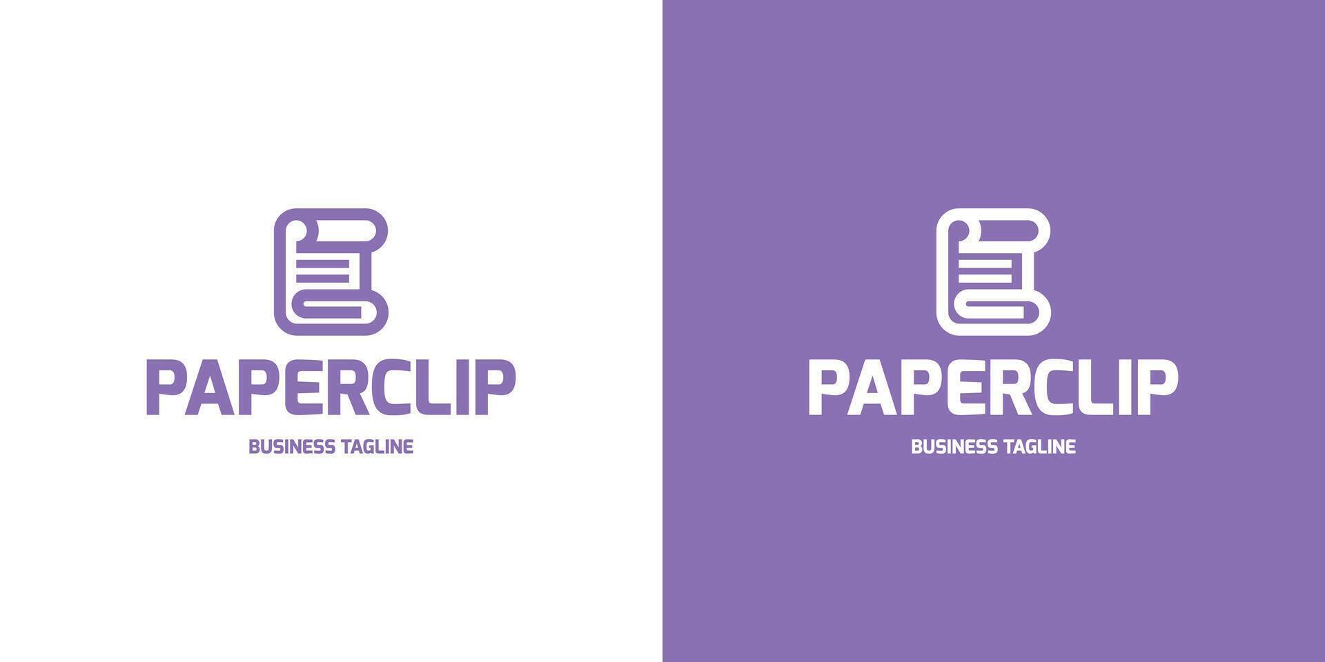 paper clip logo design vector