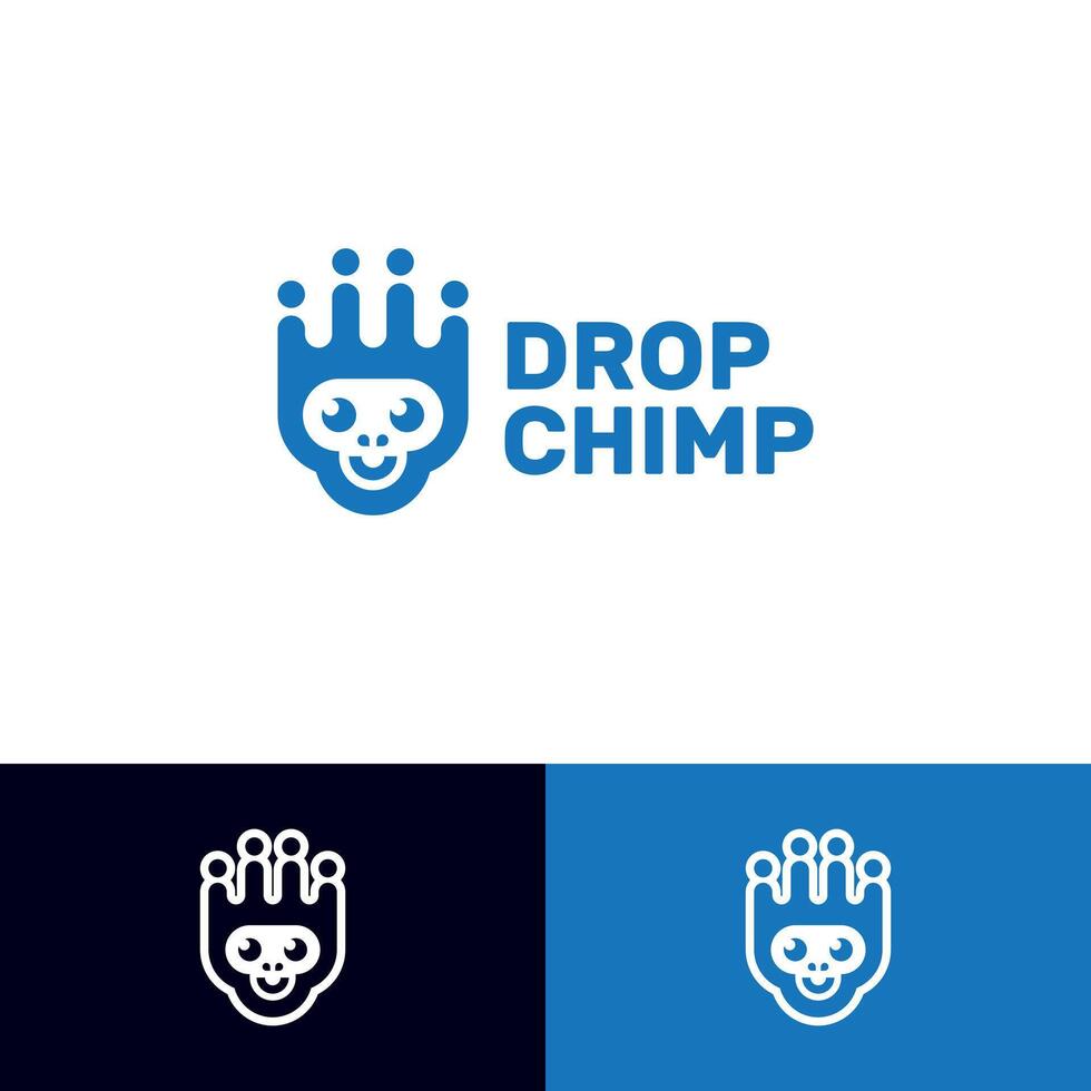 drop chimp logo design vector