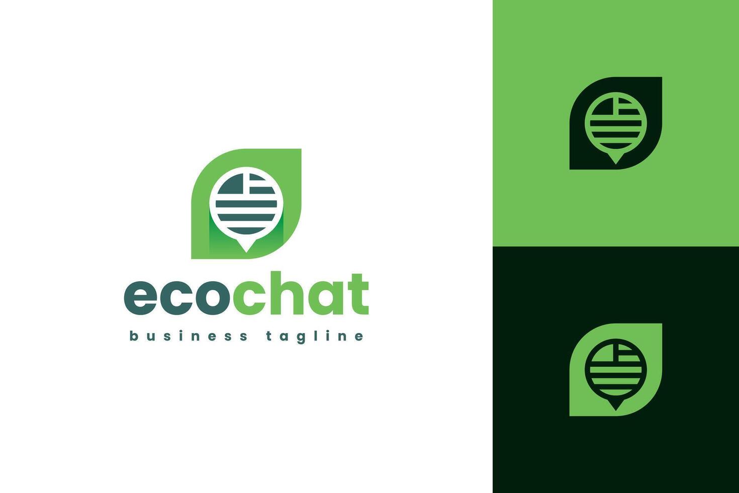 eco leaf chat logo design vector