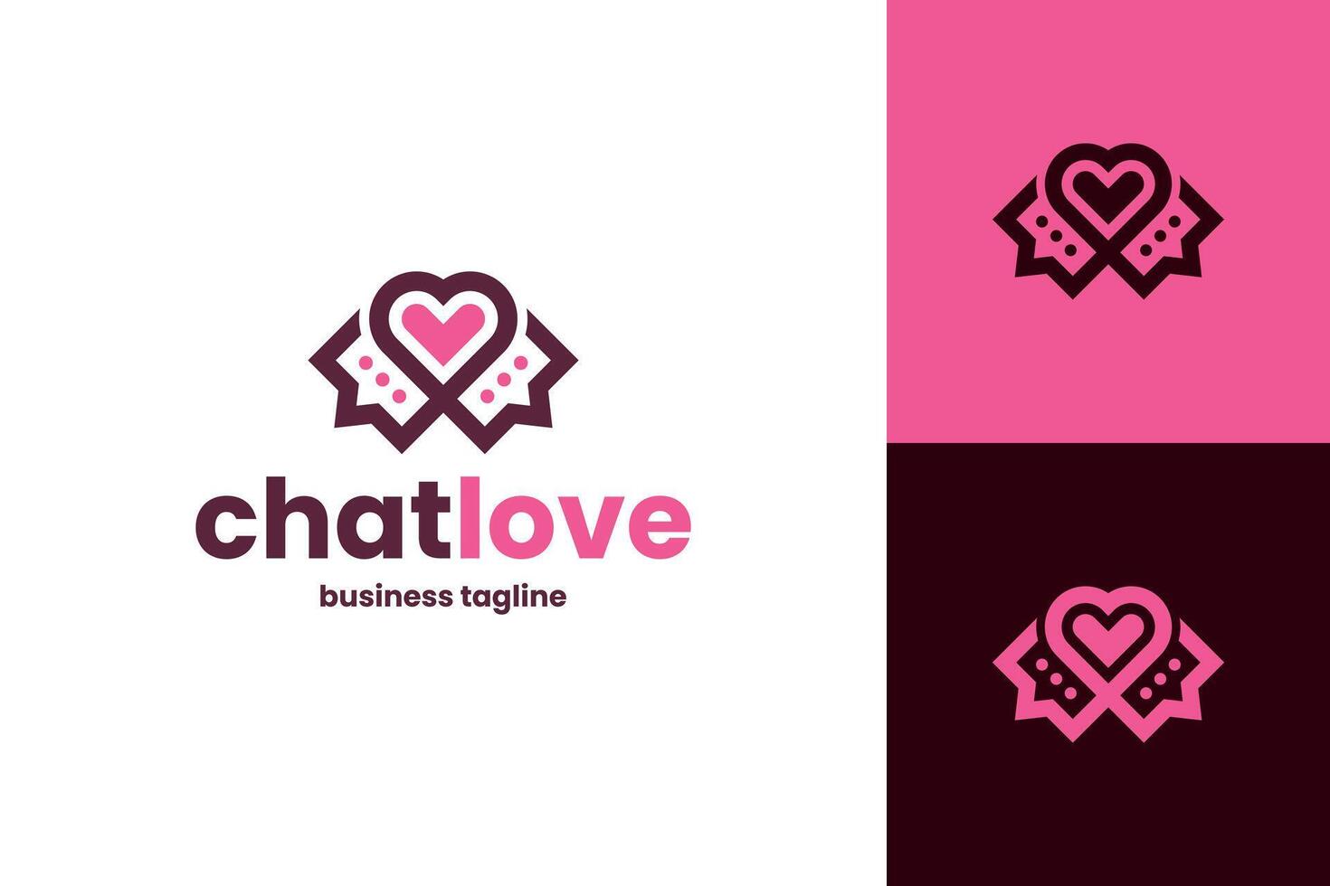 chat love logo design vector