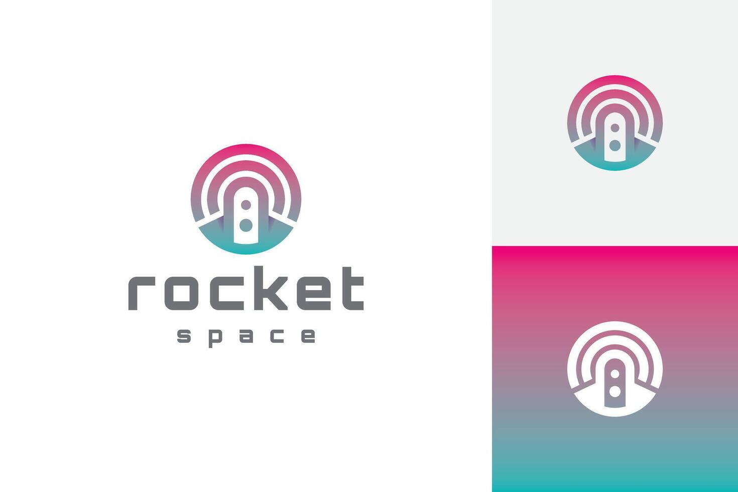 rocket space logo design vector
