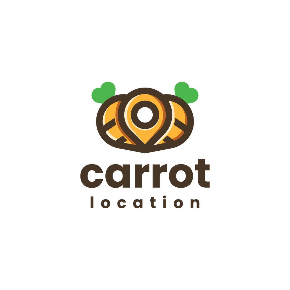 carrot pin logo design vector
