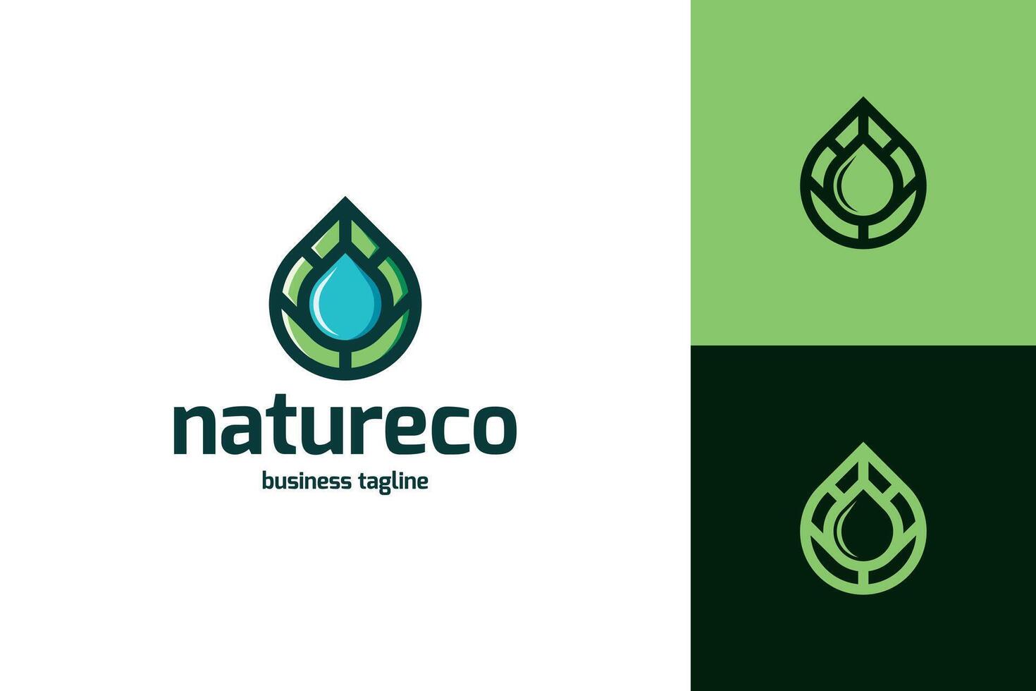 nature eco drop logo design vector