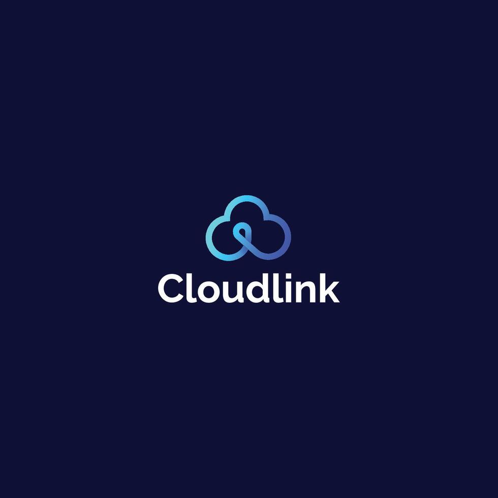 Cloud link modern logo design vector