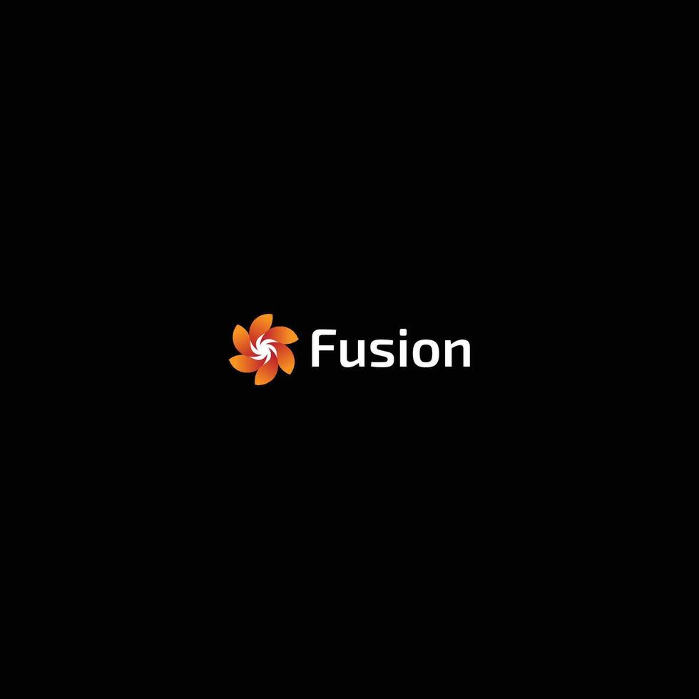 fusion modern logo design vector