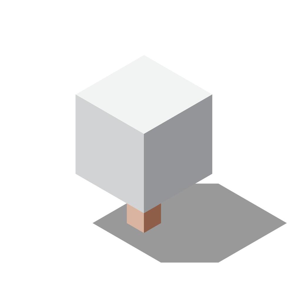 Isometric winter tree. Tree isometric elements. Isometric tree element for landscape design. Park element vector