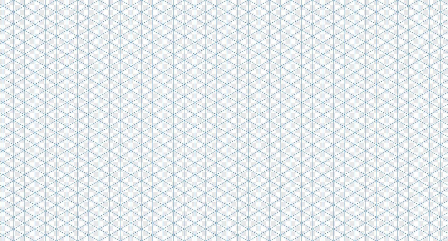 Template isometric grid seamless pattern. Blue isometric grid. Outline isometric graph template background. illustration vector